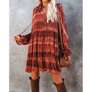 Aura Blinding Lights Swing Tiered Dress